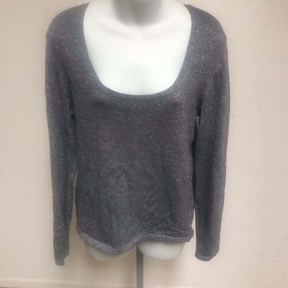 Ralph Lauren Black Label Silver Sparkly Sweater